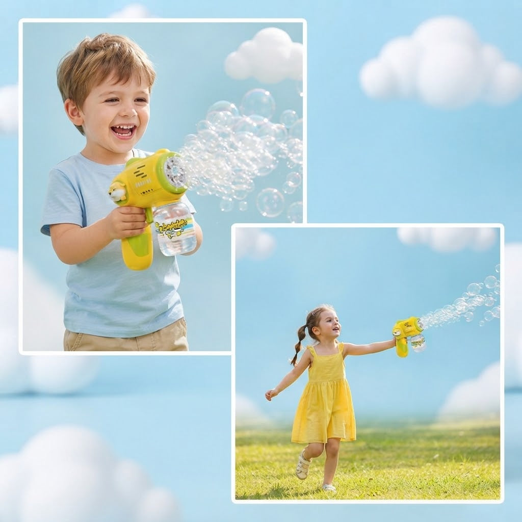 5 Holes Dog Themed Colorful Bubble Gun