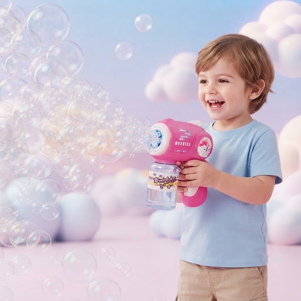 5 Holes Unicorn Themed Colorful Bubble Gun