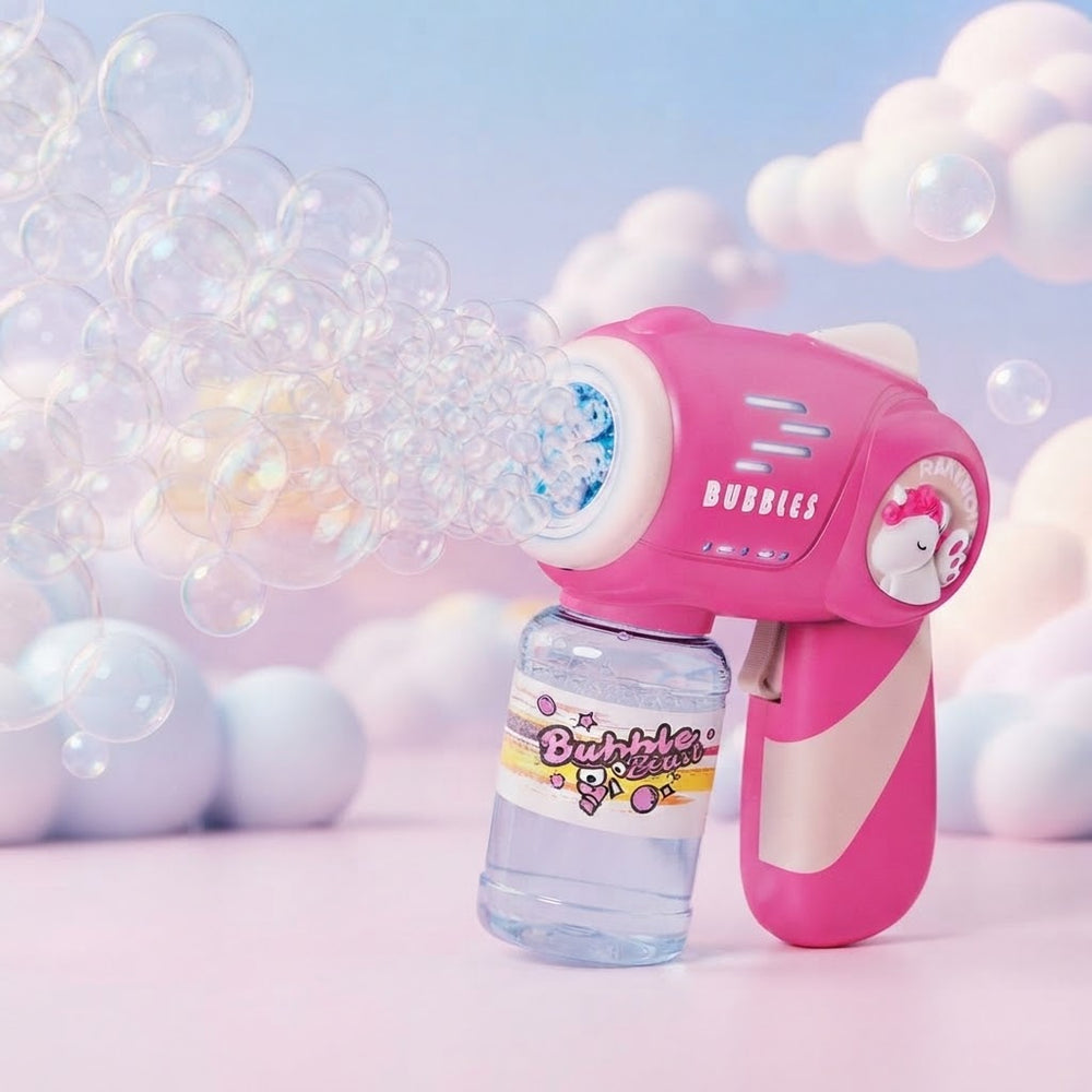 5 Holes Unicorn Themed Colorful Bubble Gun