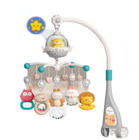 Remote Control Baby Projection Hanging Bed Bell Toy - Gray
