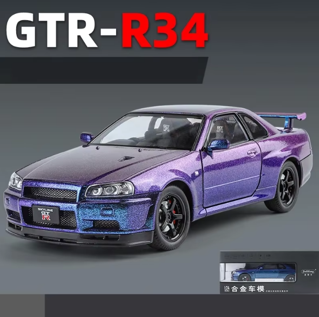 1:24 Diecast Nissan Skyline GT-R R34 Model Car