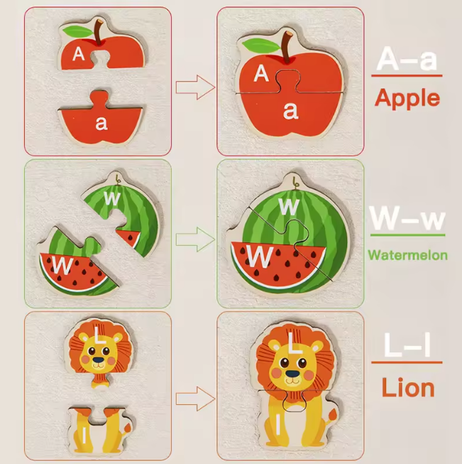 Wooden Montessori Alphabet Learning Puzzle Game