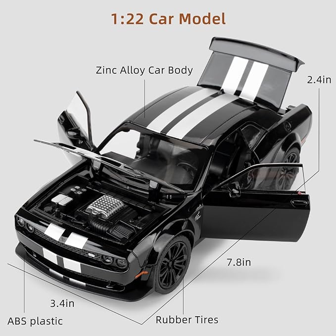 1:22 Diecast Demon Dodge Challenger SRT Model Car