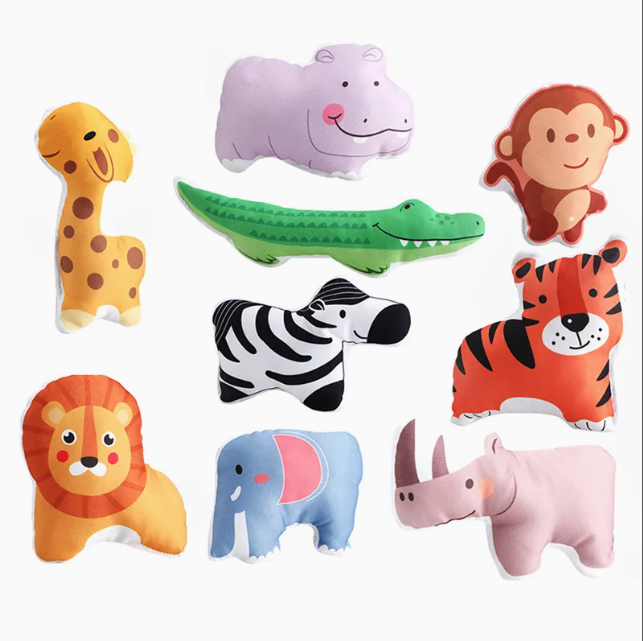 9Pcs Baby Soft Animal Toys With Storage Bag