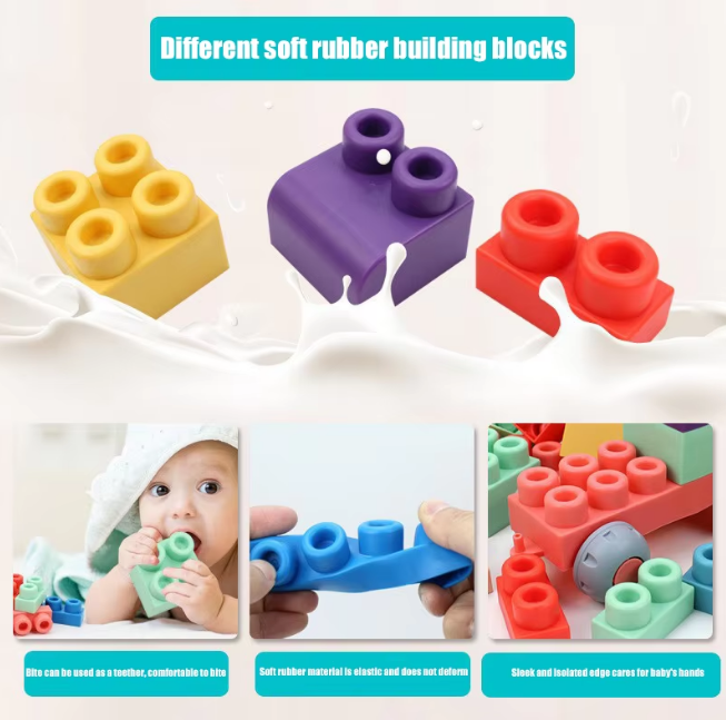 40Pcs Soft Rubber Building Blocks