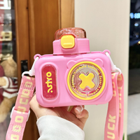 600ml Premium Camera Design Kids Water Bottle - Pink