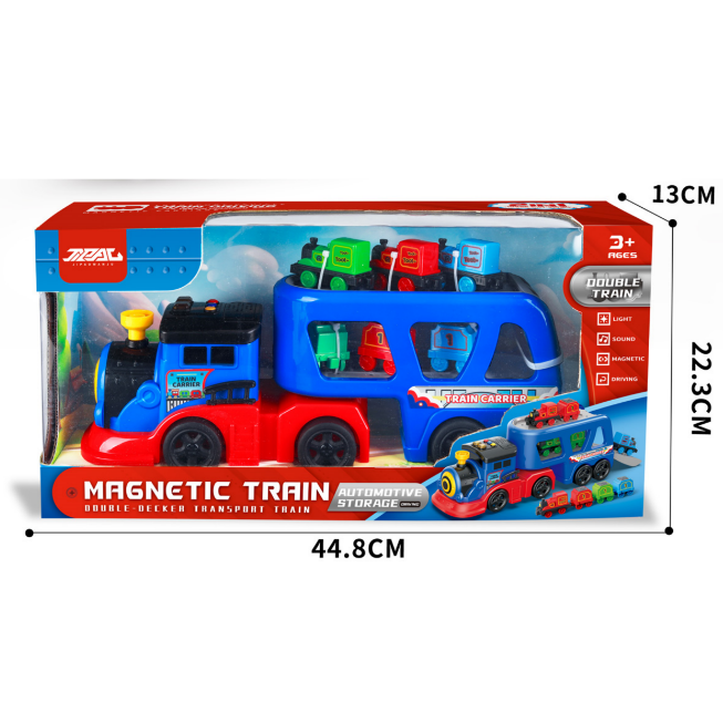 2in1 Double-Decker Transport Train With Light & Sound