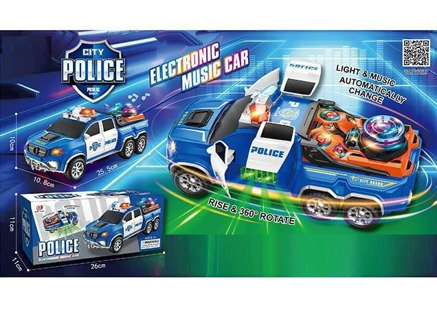 Electronic Musical Police Truck With Openable Doors