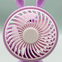 Rechargeable Mini Cartoon Rabbit Handheld Fan