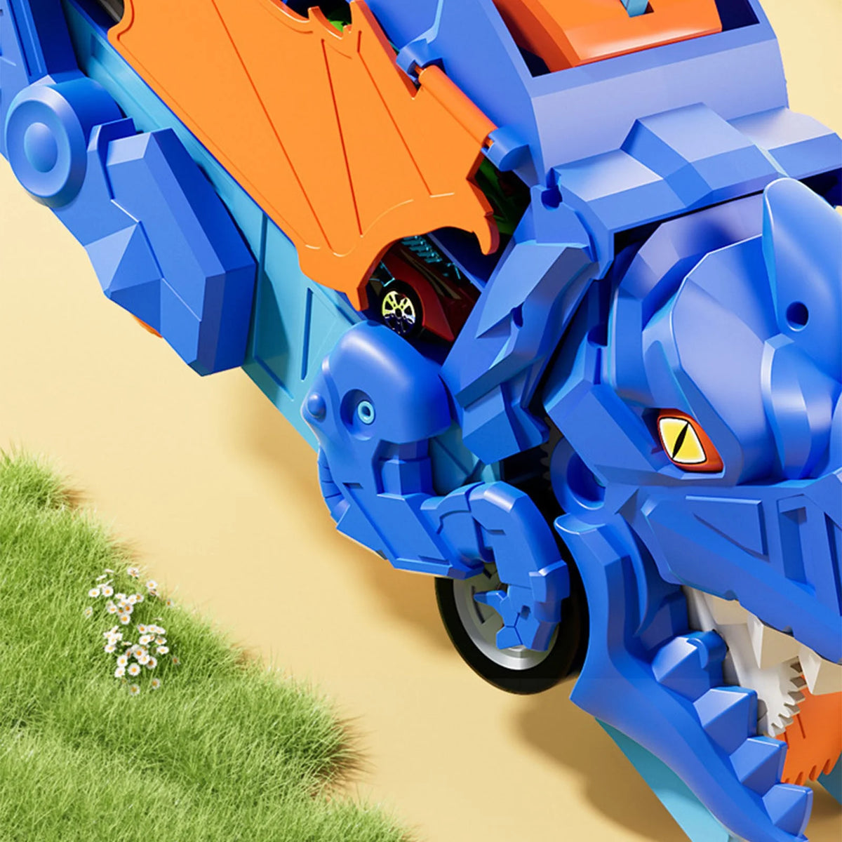 Hot Wheels ABS Dinosaur Truck With 3Pcs Alloy Cars