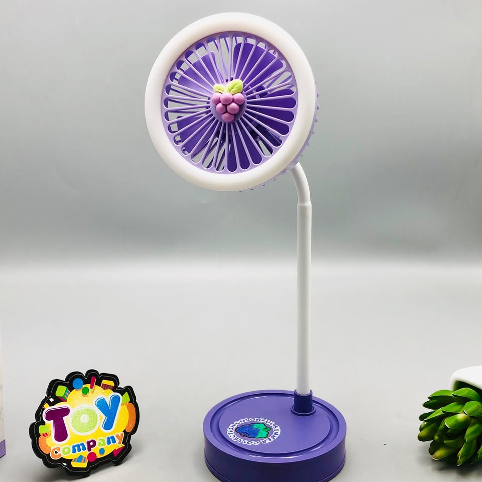 Rechargeable Fruit Design Desktop Fan With Light