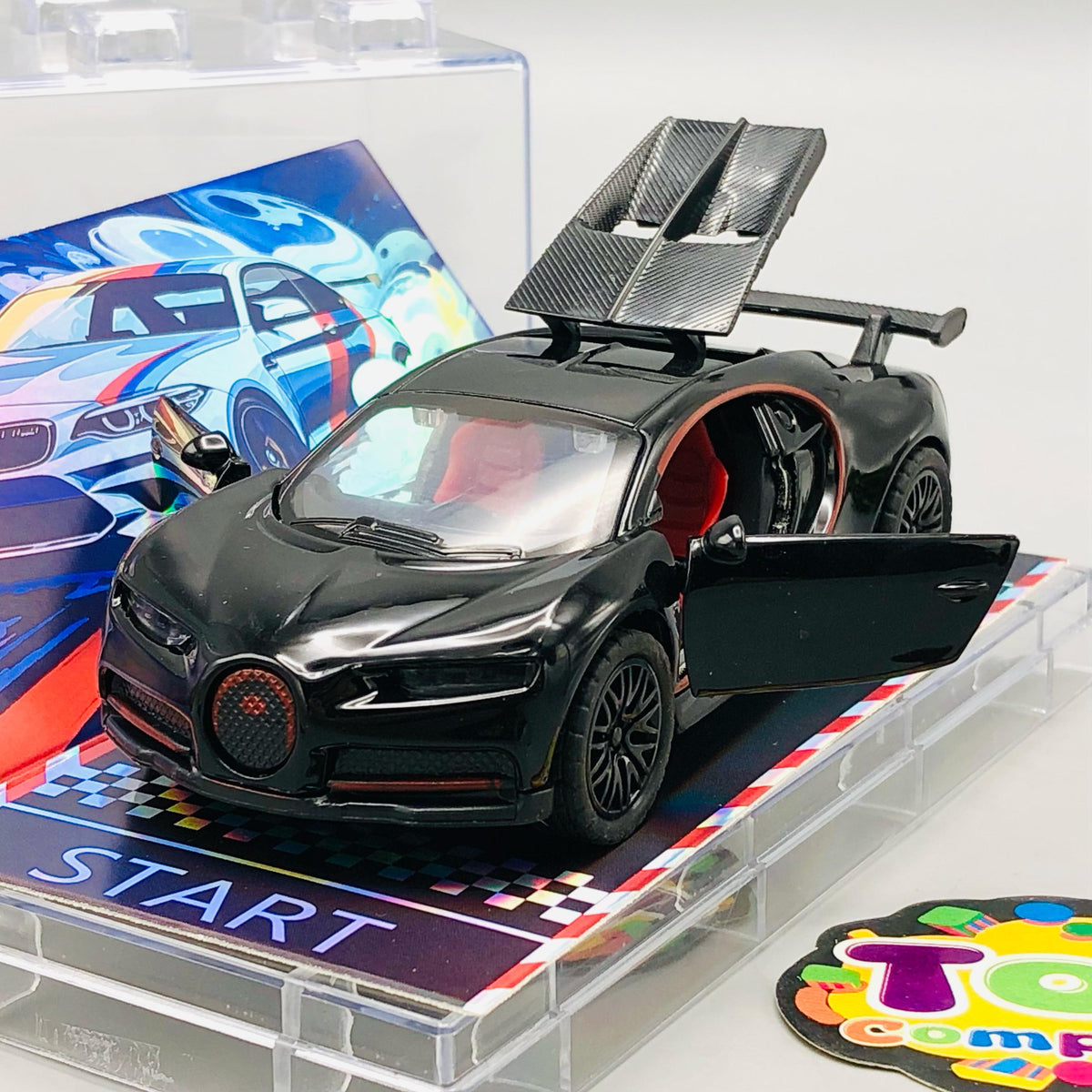 1:64 Diecast Bugatti With Acrylic Display Box - Black