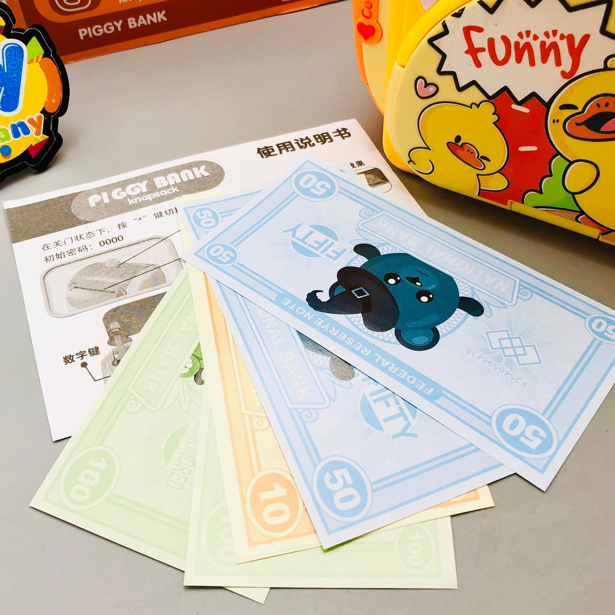 Duckling Multi-functional Knapsack Piggy Bank