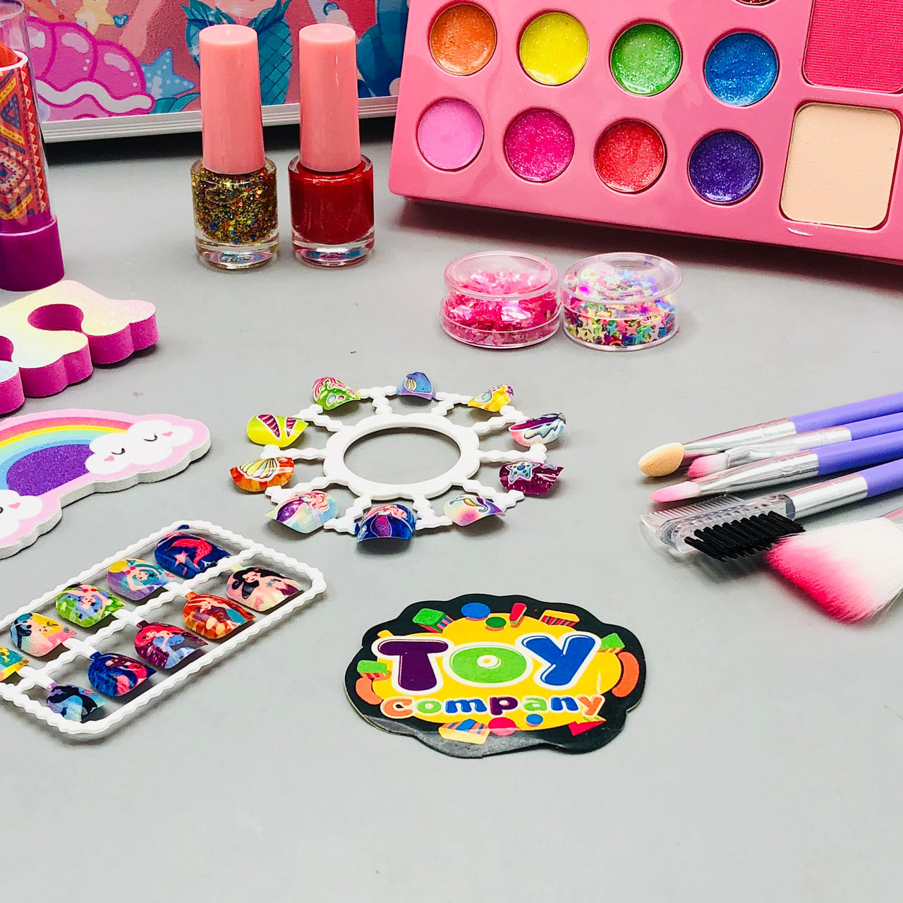 46Pcs Mermaid Realistic Makeup Suitcase