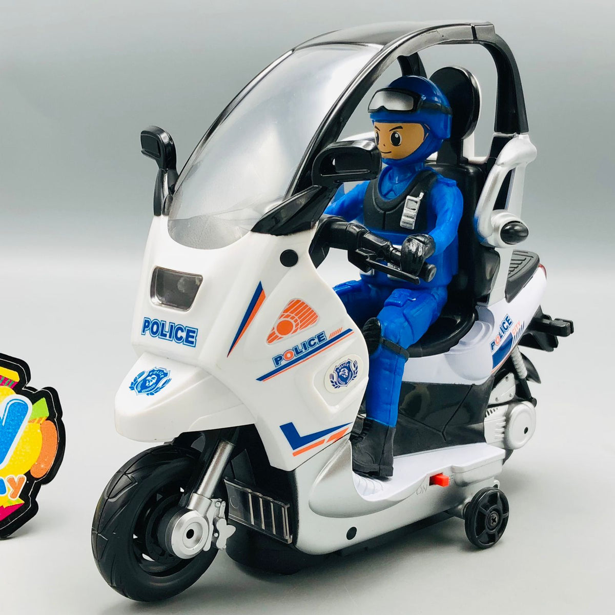 Electric City Patrol Police Bike Toy With Light & Sound