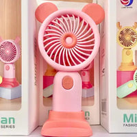 Mini Rechargeable Adorable Design Fan With Mobile Phone Bracket