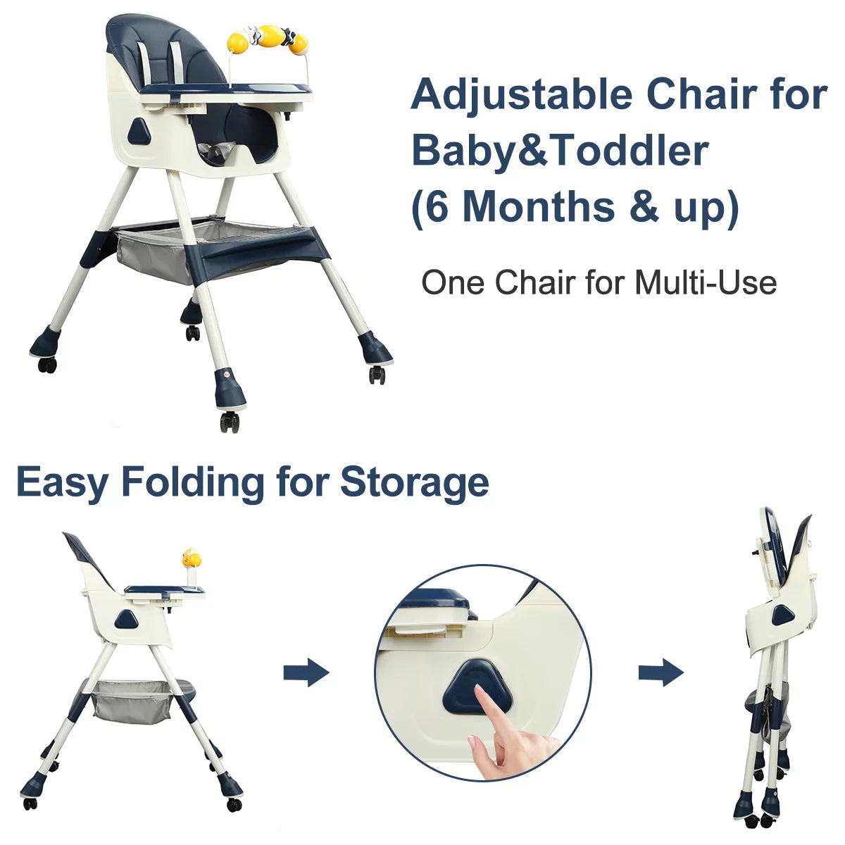 Kidilo 4in1 Convertible High Chair For Kids