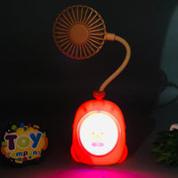 Rechargeable Cartoon Design Flexible Lamp Fan - Assortment