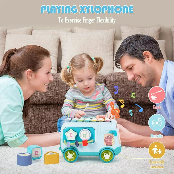 Sobebear Baby Musical Xylophone & Puzzle Bus