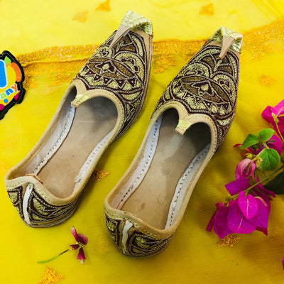 Hand-Made Traditional Khussa For Boys - Multi Brown