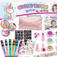 Glitter Tattoo Set With Accessories & Bag