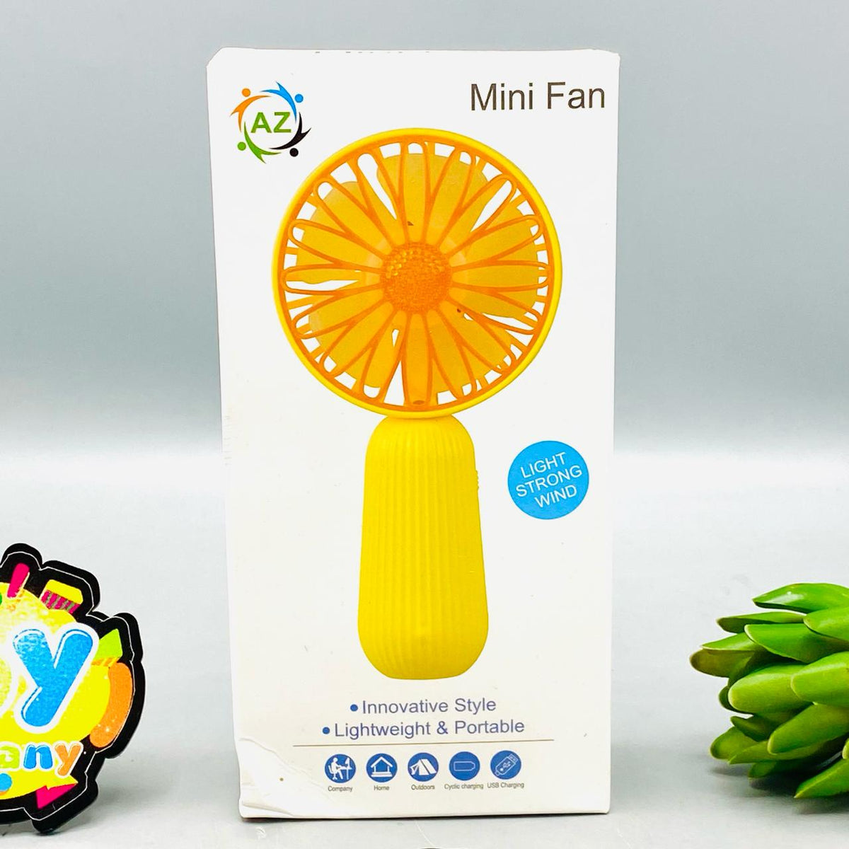 6.5" Rechargeable Cooling Fan With Colorful Lights 