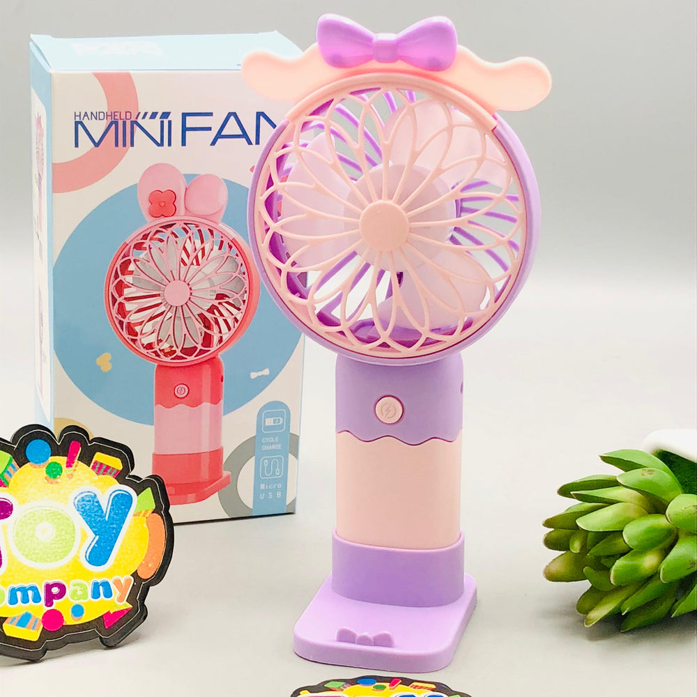 6.5" Rechargeable Cute Bow Princess Cooling Fan