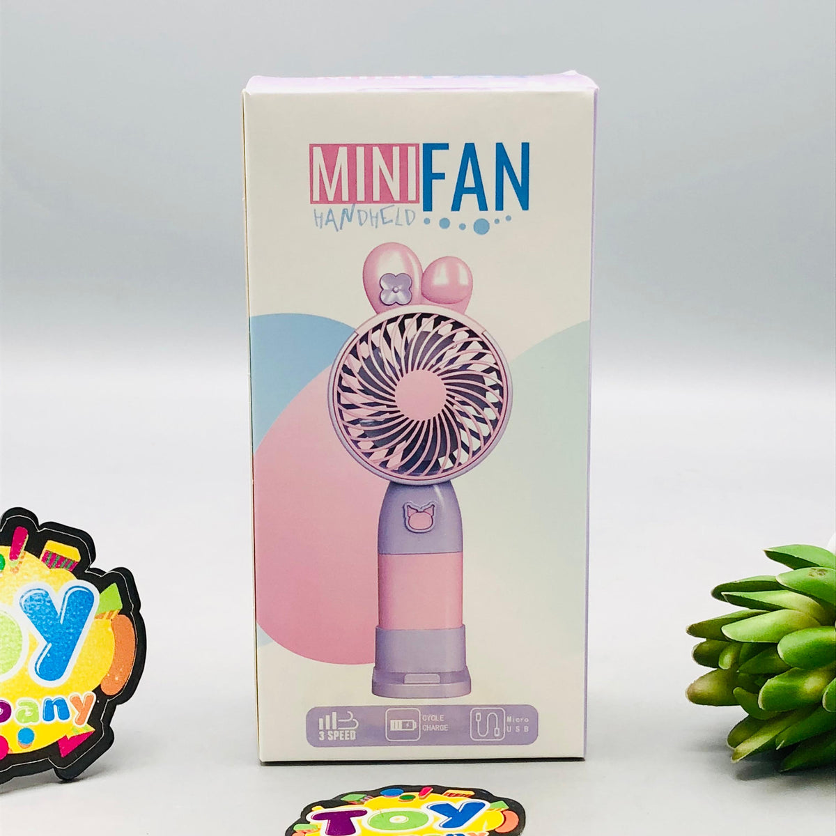 6.5" Rechargeable Kuromi Handheld & Tabletop Cooling Fan