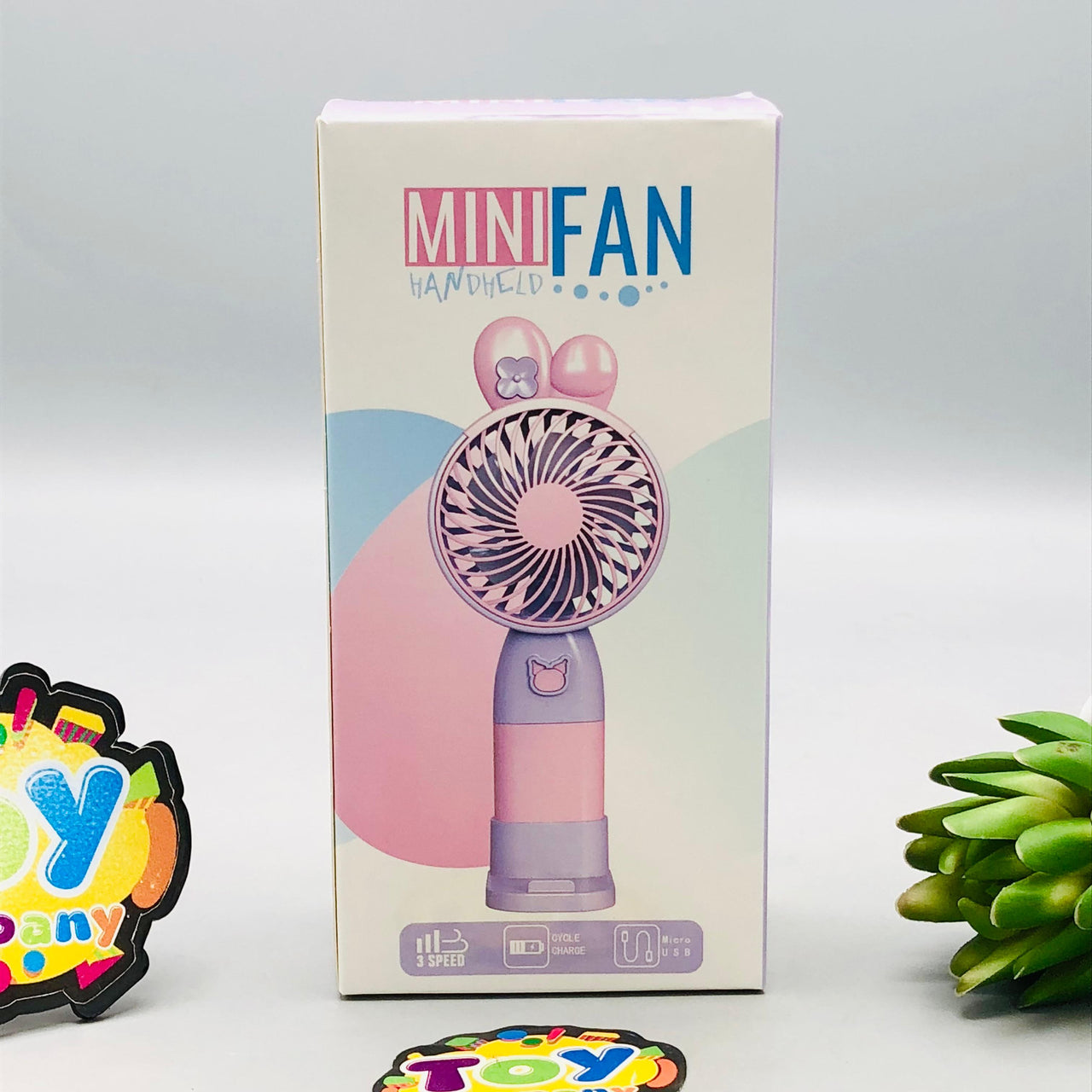 6.5" Rechargeable Kuromi Handheld & Tabletop Cooling Fan