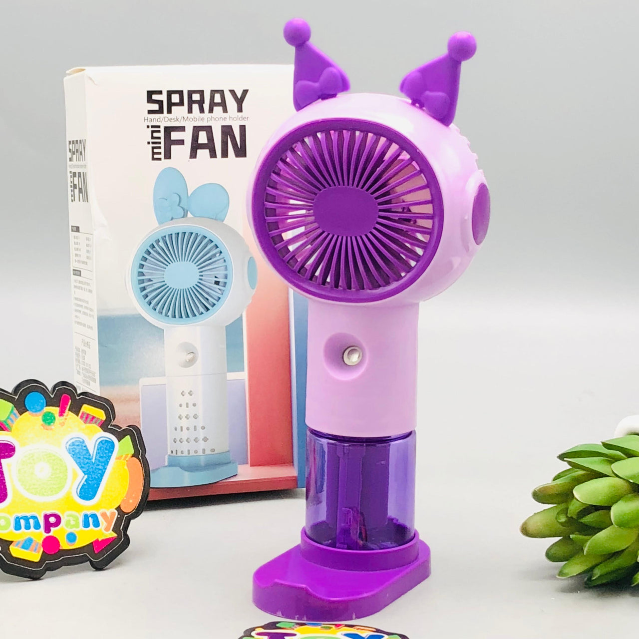 6.5" Rechargeable Kuromi Mist Spray Cooling Fan