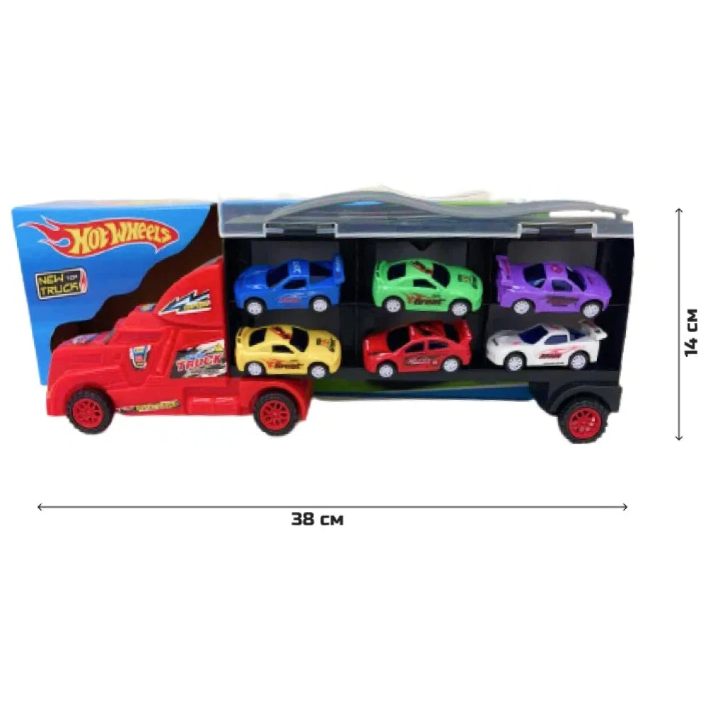 Hot Wheels Diecast Car Carrying Trailer Truck