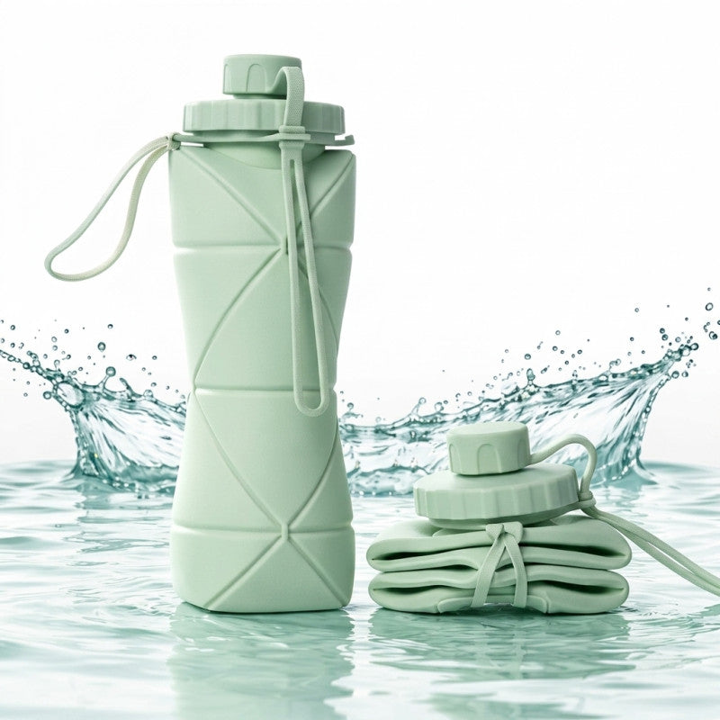 600ml Silicon Foldable Water Bottle