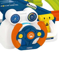 Kids Rail Train & Car Adventure Track Set With 6Pcs Cars