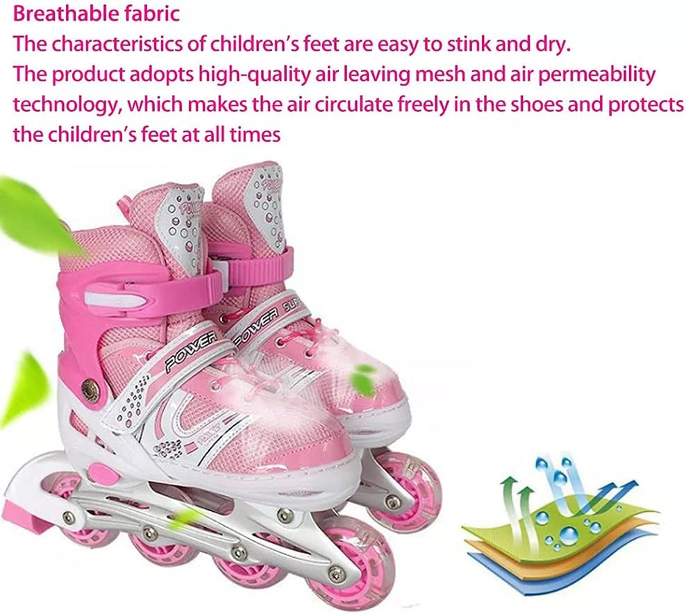 8* Inches Kids Four Wheel Roller Skating Shoes - Pink