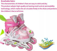 8* Inches Kids Four Wheel Roller Skating Shoes - Pink