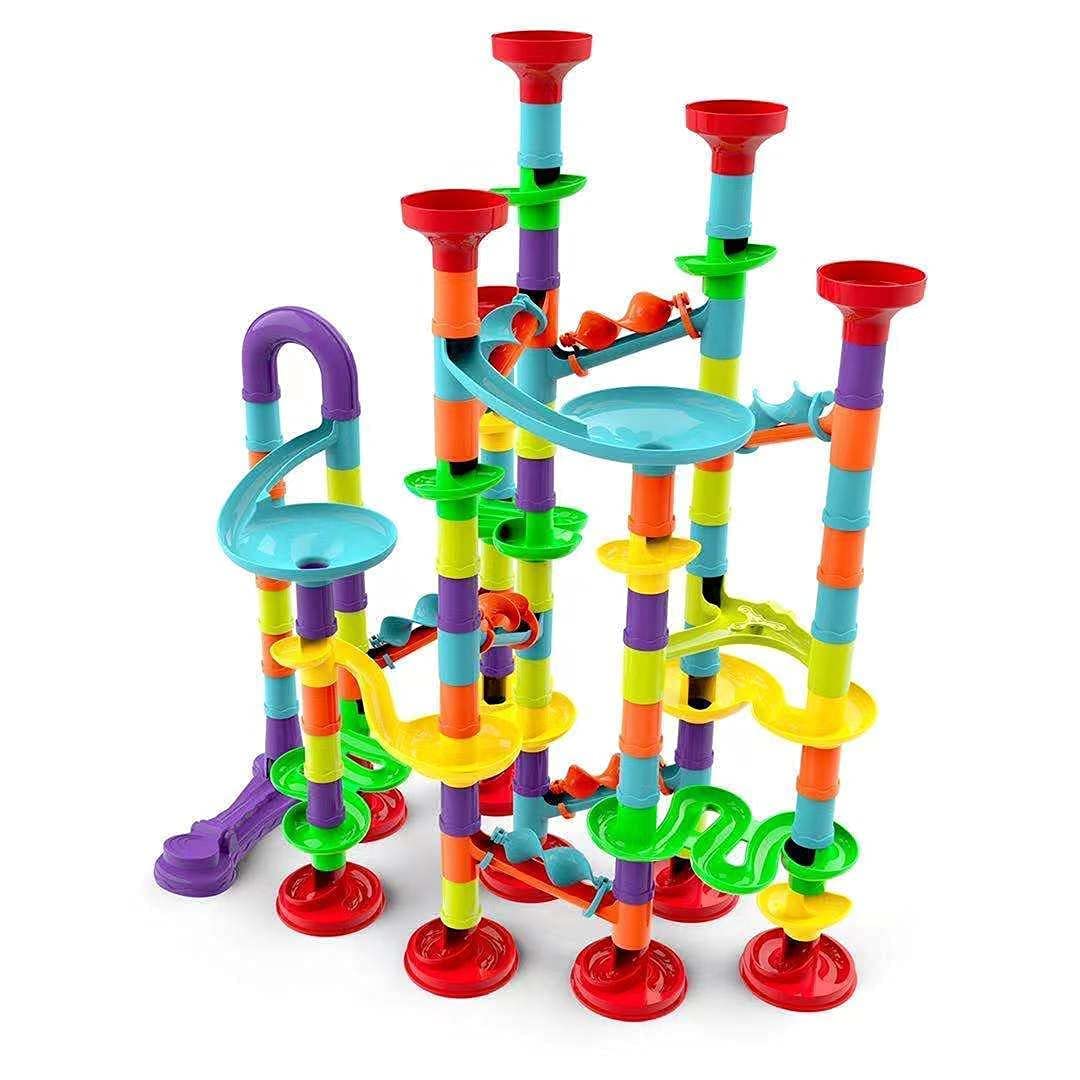 142Pcs DIY Marble Run Building Blocks Track