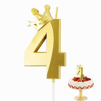Number 4 Crown Designed Birthday Candle