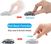 6Pcs Mini Inertial Cars With Road Map - Assortment