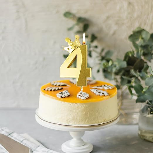 Number 4 Crown Designed Birthday Candle
