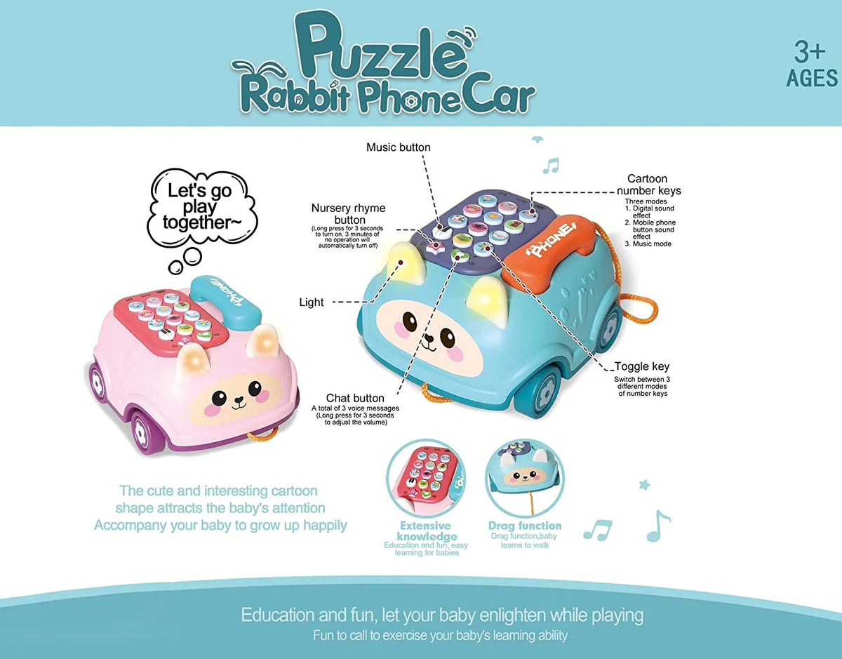 Kids Puzzle Rabbit Musical Telephone Car
