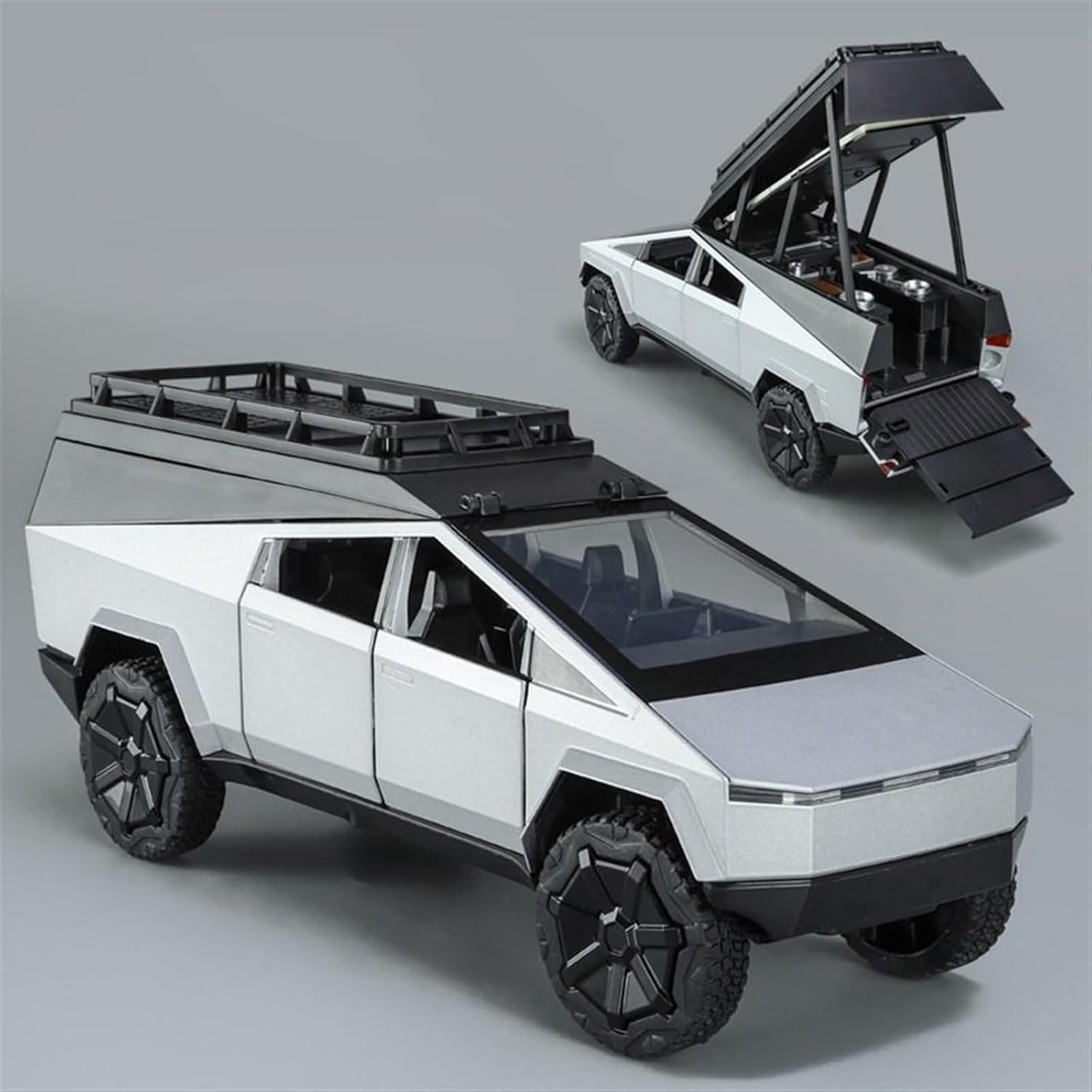 1:32 Diecast Tesla Camping Cybertruck With Bike