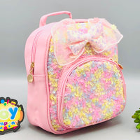 7.5* Inches Girls Fancy Bow Backpack - Light Pink