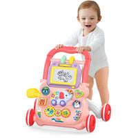 Huanger Baby Musical Walker With Dazzling Lights -  Pink