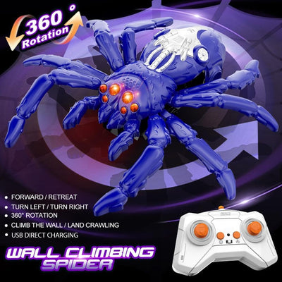Remote Control Multi-functional Wall Climbing Spider With Lights