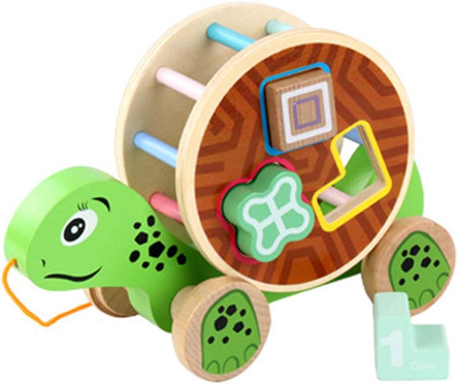 Wooden Cartoon Animal Building Block Trailer Toy