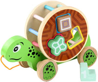 Wooden Cartoon Animal Building Block Trailer Toy