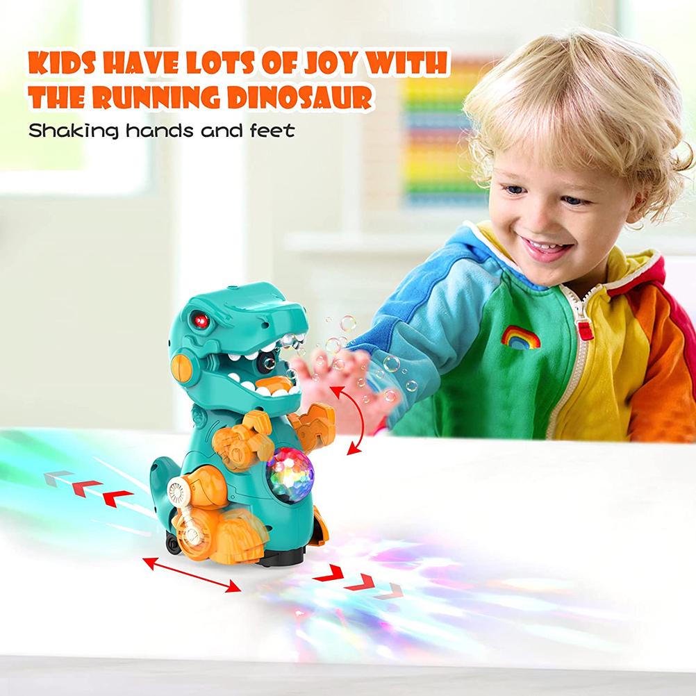 Electric Dinosaur Colorful Bubble Machine With Music