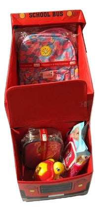 Kids School Bus Storage Box - Red
