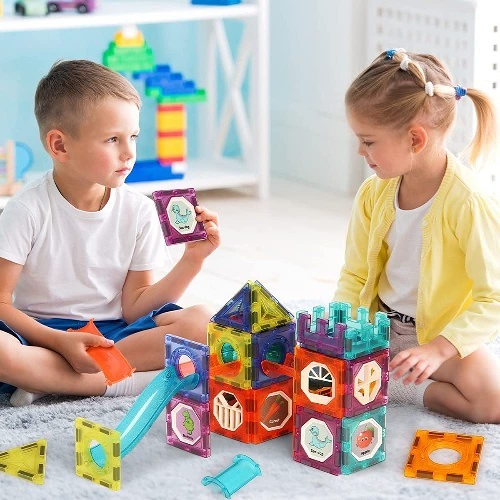 81Pcs Light Magnetic Marble Run Block Set