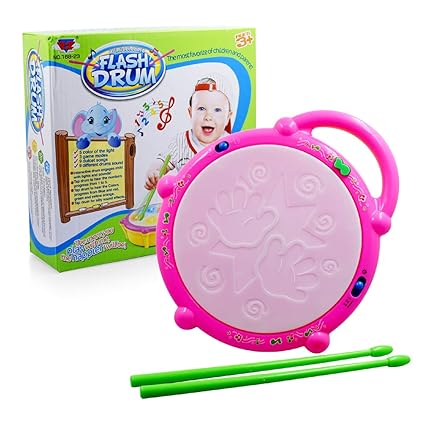 Multi-Coloured Flash Musical Drum Toy